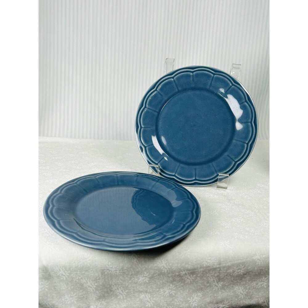 Euro Ceramica Portugal Blue Ceramic Dinner Plate Glossy Round 6"
